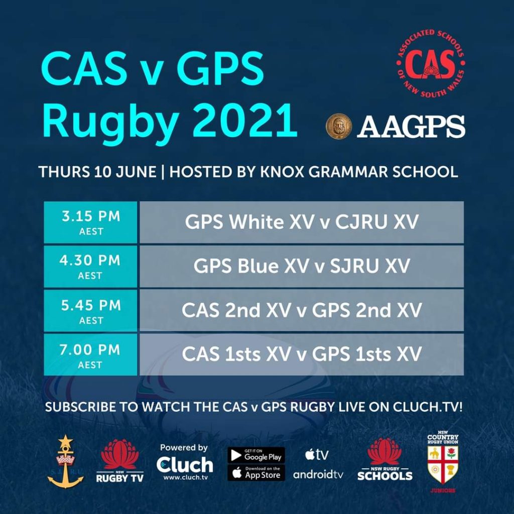 CAS V GPS Rugby to be Live Streamed